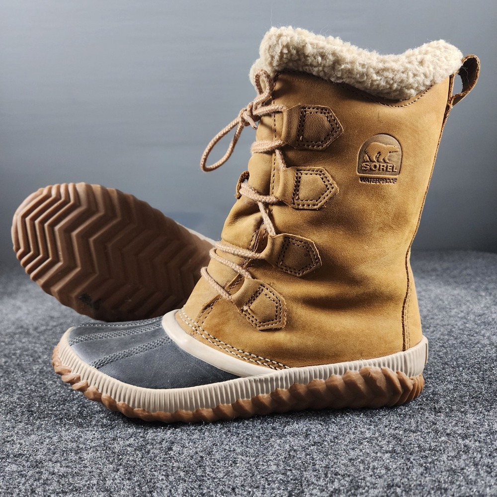 Sorel Out N About Plus Tall Boots Womens 7 Tan Waterproof Suede NL3146-286